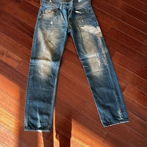 Diesel Men's Faded Blue Relaxed Jeans